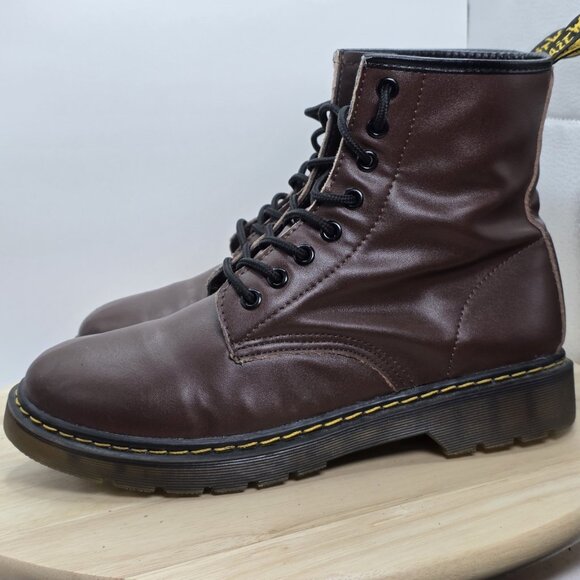Dr. Doc Martens 1460 Pascal Mens Size 10 Leather Combat Boots \Brown - Picture 1 of 8